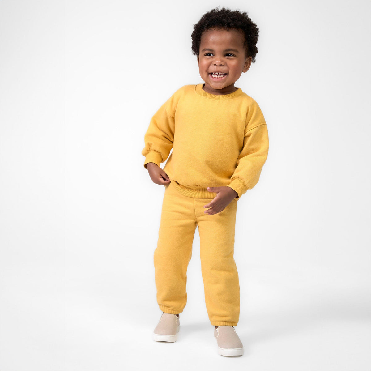 2-Piece Infant & Toddler Neutral Yellow Fleece Set