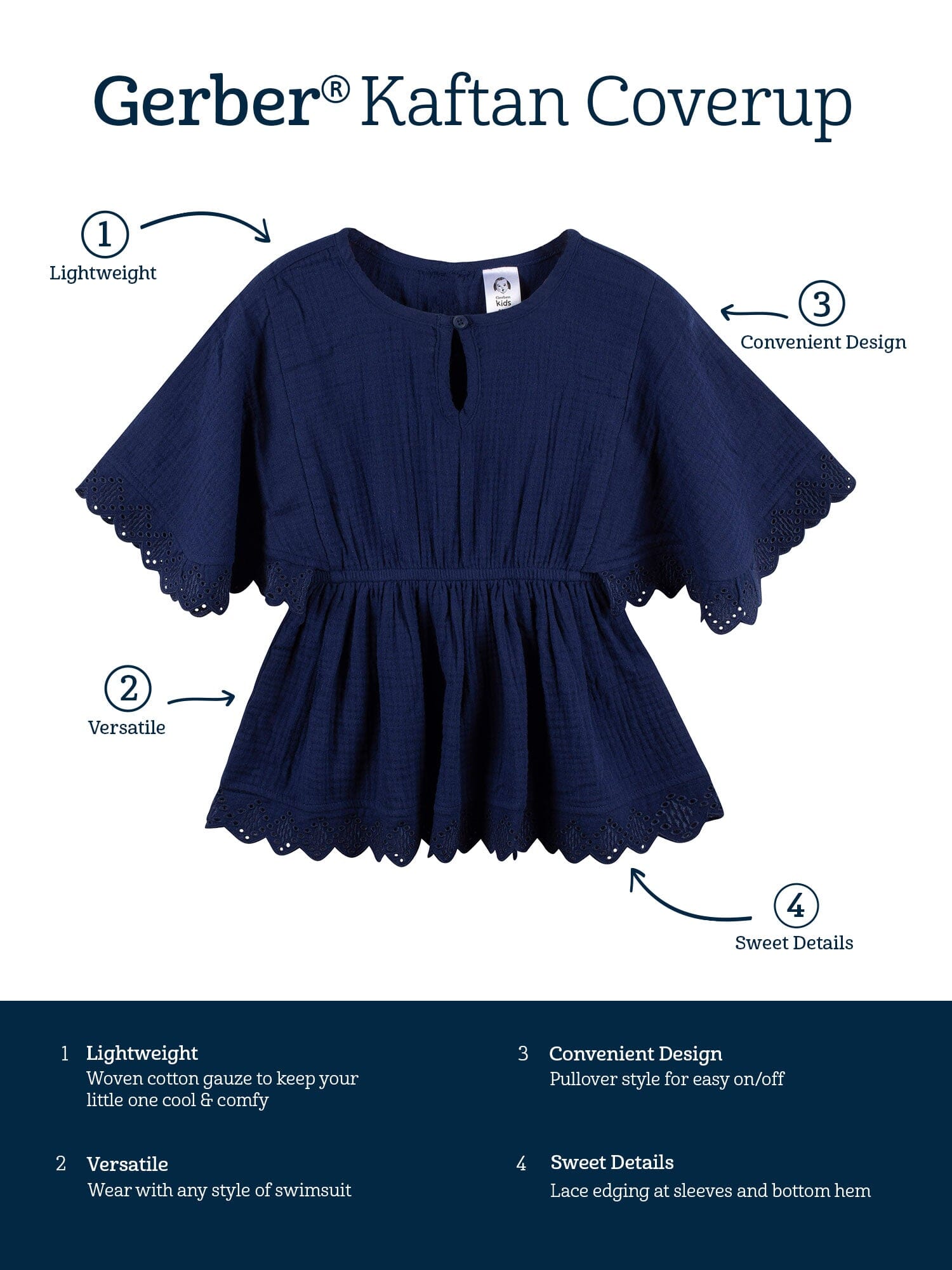 Baby & Toddler Girls Aqua Woven Kaftan Coverup
