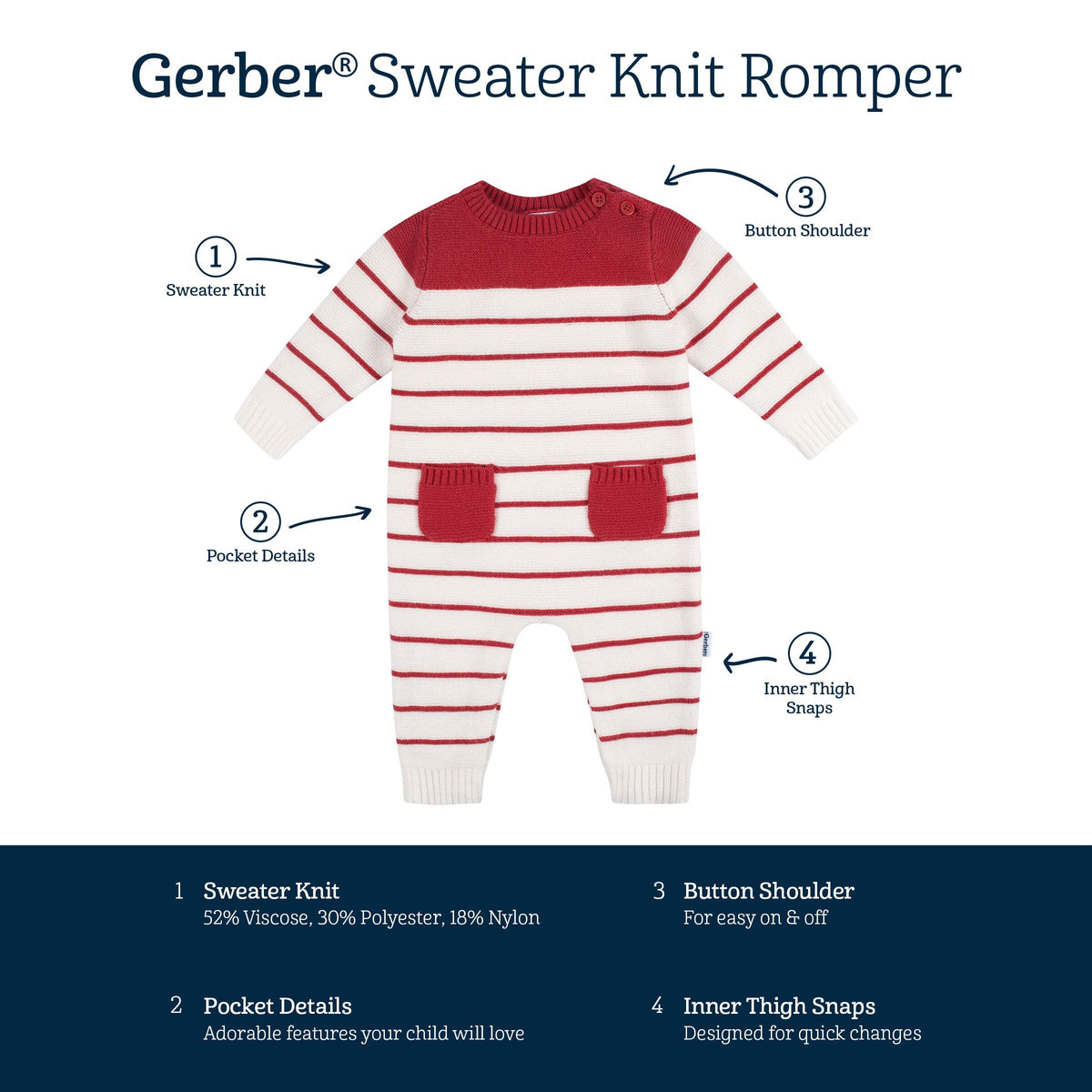 Baby Boys Red & White Romper