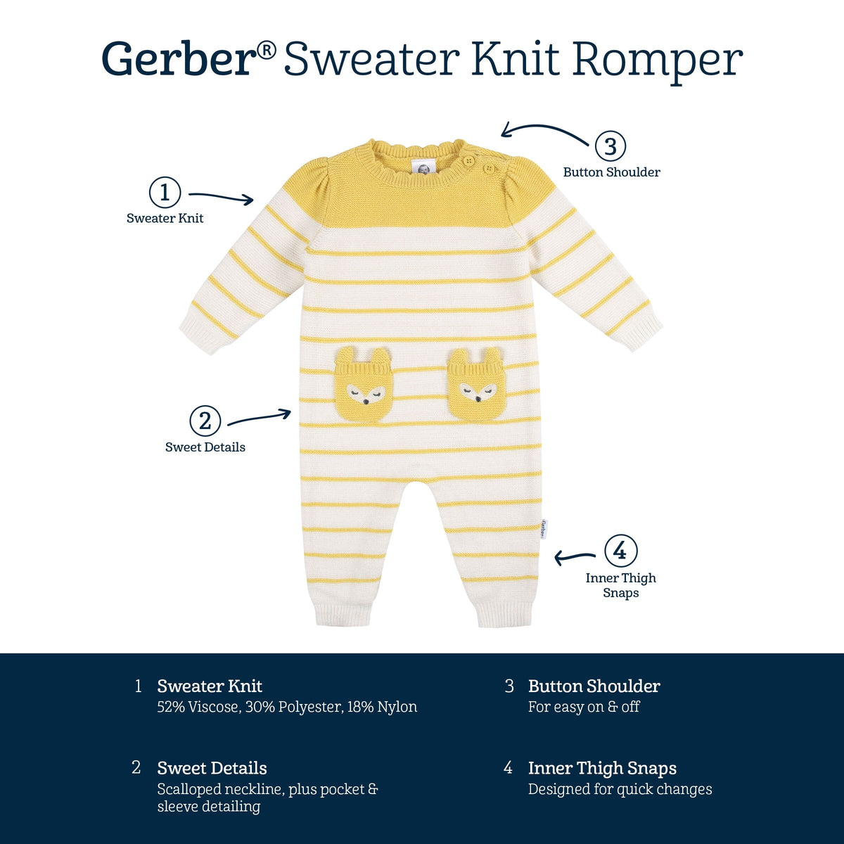 Baby Girls Fox Romper