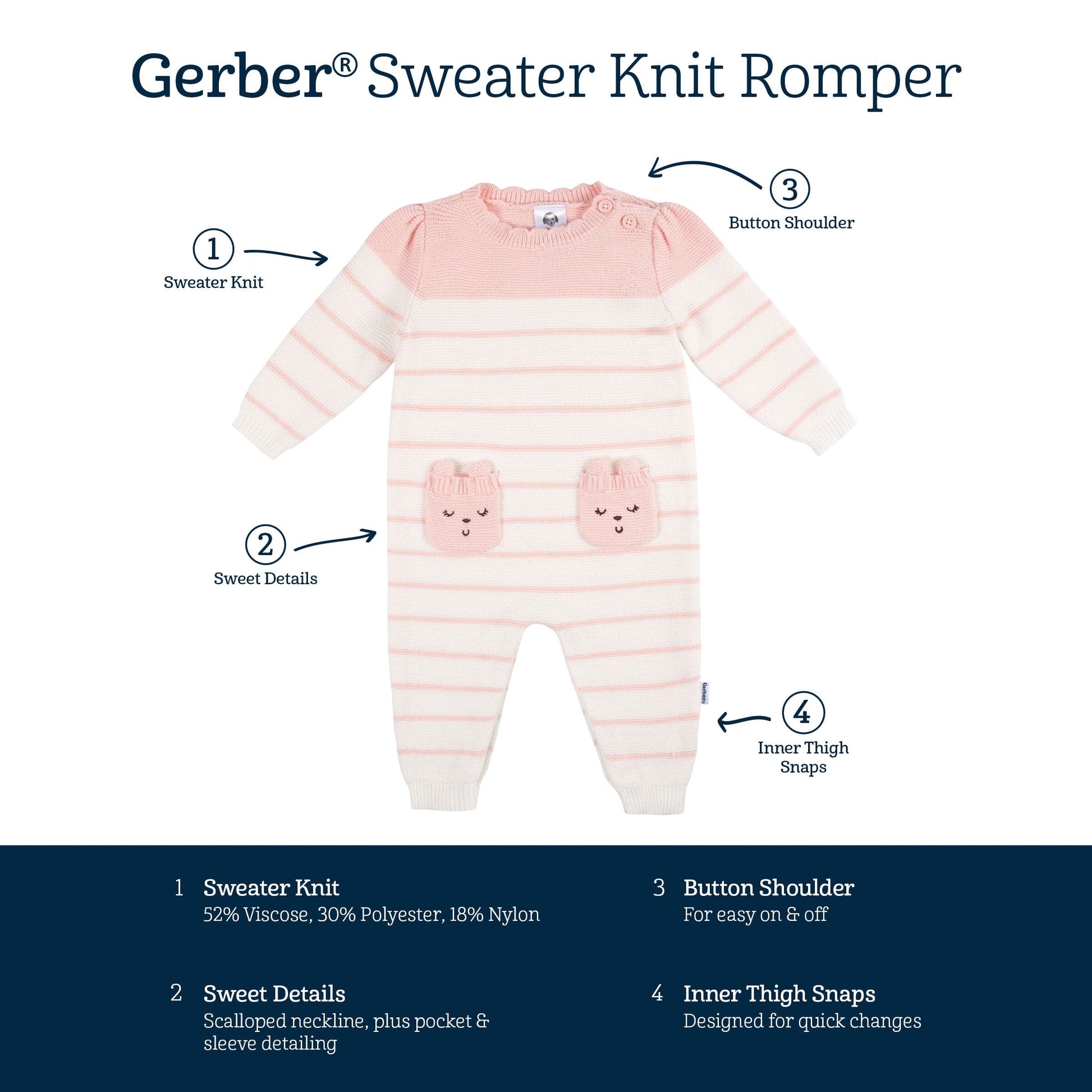 Baby Girls Bear Romper