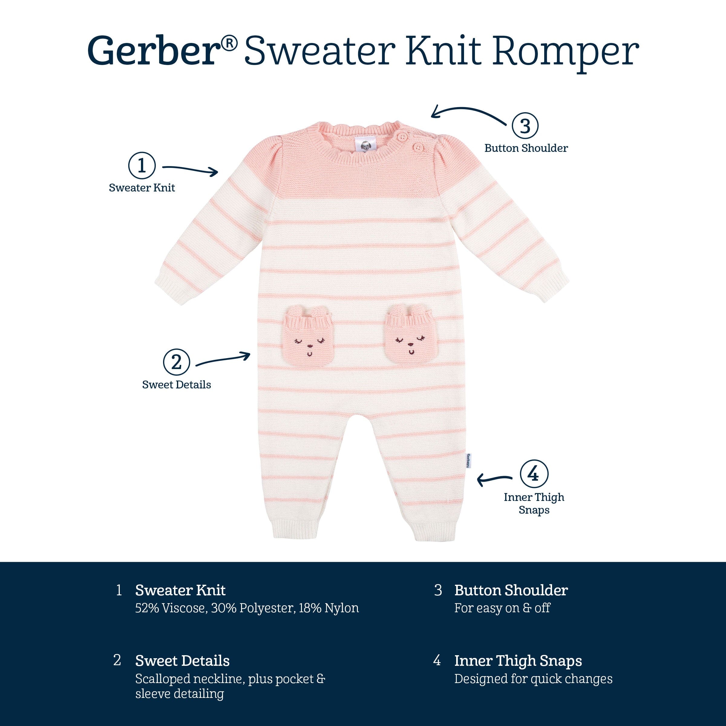 Baby Girls Bear Romper
