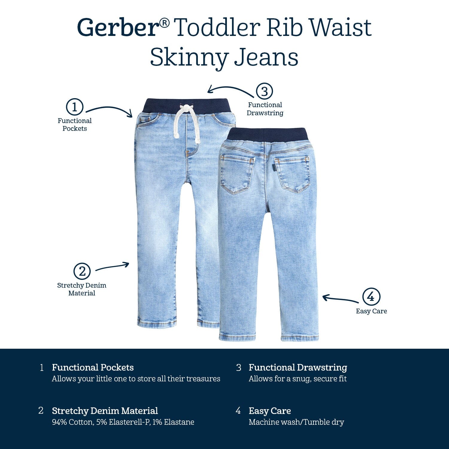 Toddler Neutral Light Blue Skinny Jeans