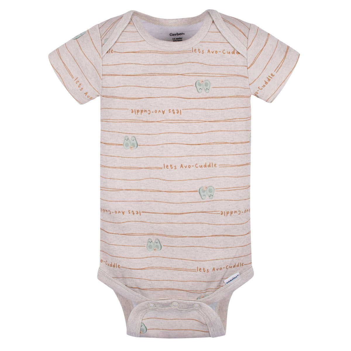 3-Pack Baby Neutral Avo-Cuddle Short Sleeve Onesies® Bodysuits onesies Onesies® Brand 
