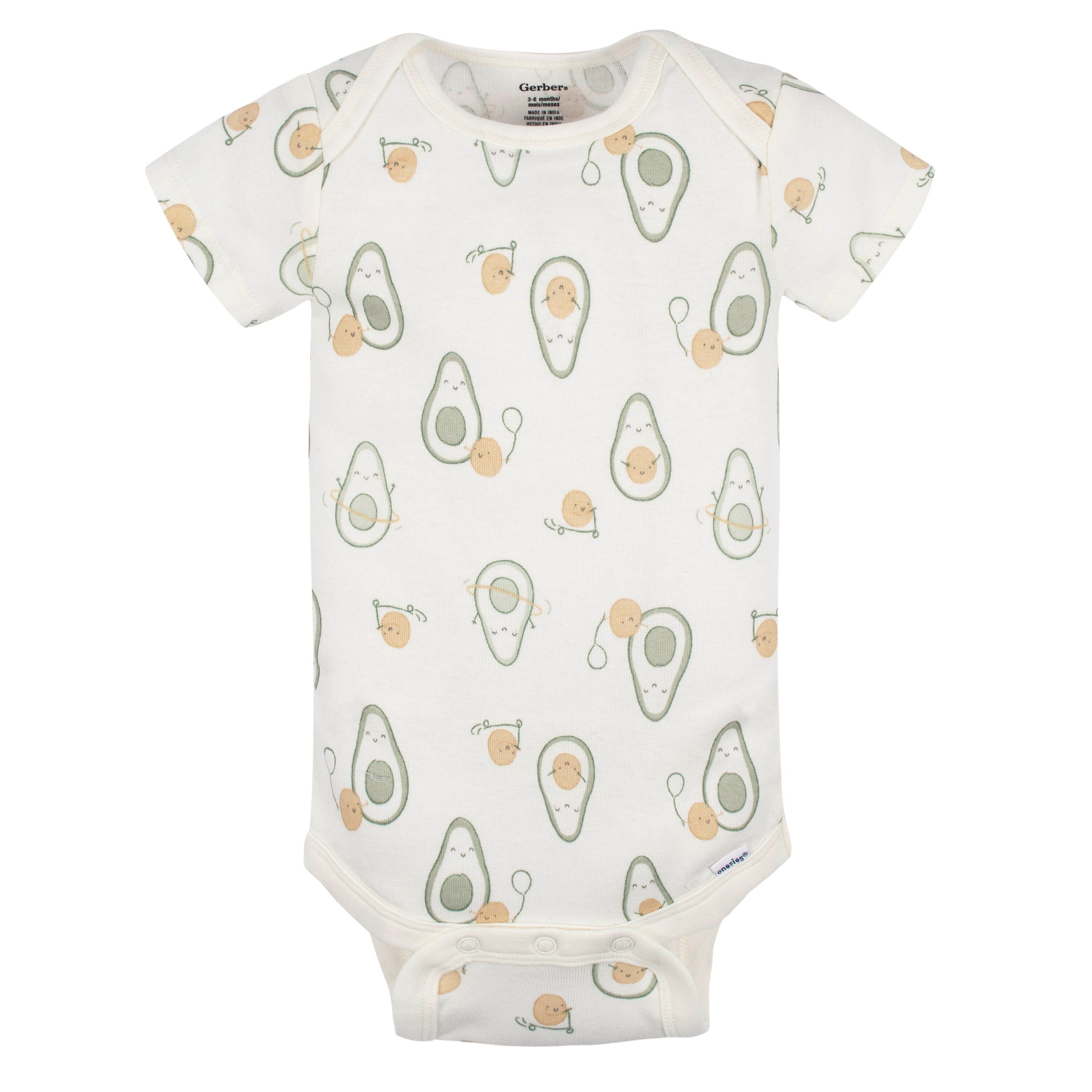 3-Pack Baby Neutral Avo-Cuddle Short Sleeve Onesies® Bodysuits onesies Onesies® Brand 