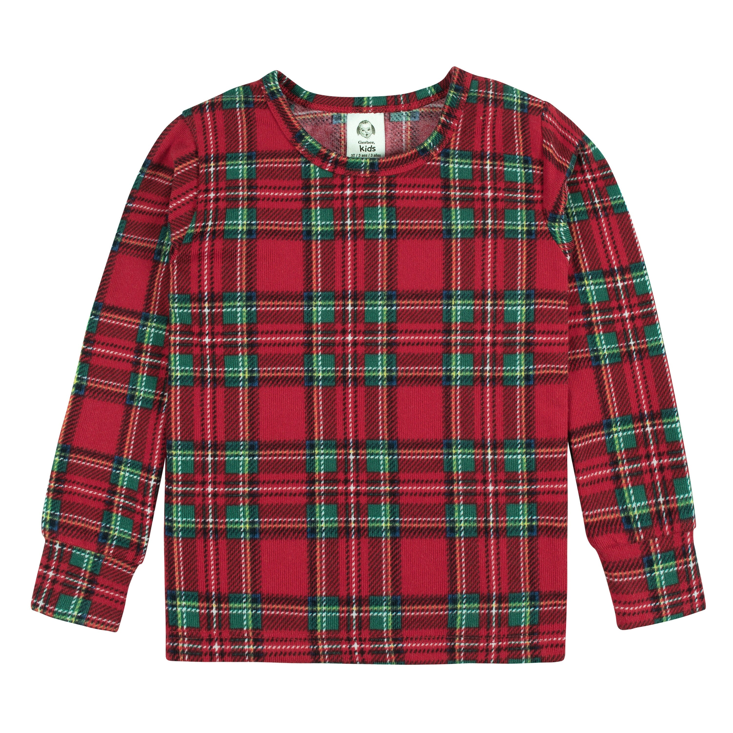 2-Piece Infant and Toddler Neutral Stewart Plaid Snug Fit Pajama Set