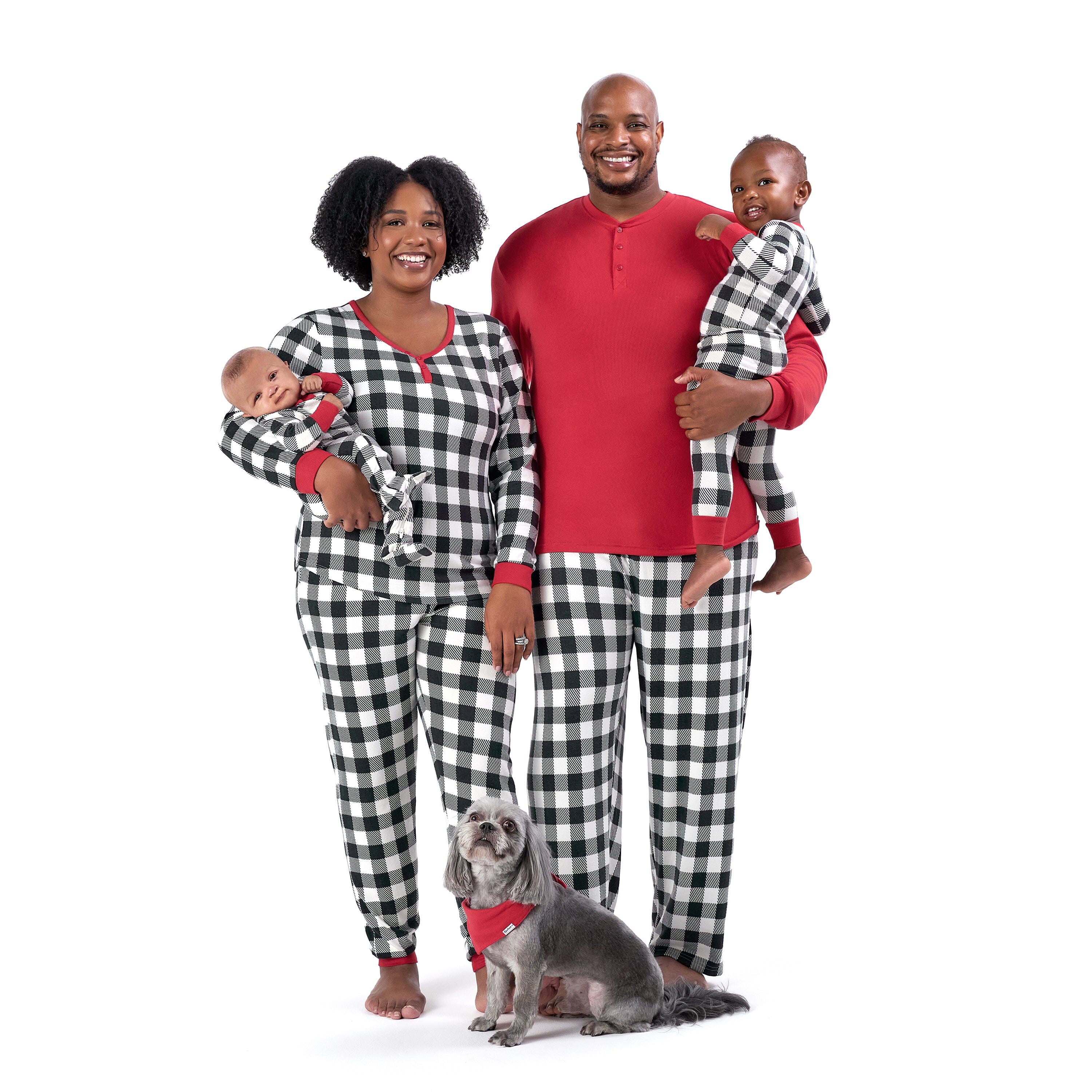 2-Piece Infant and Toddler Neutral Buffalo Plaid Snug Fit Pajama Set