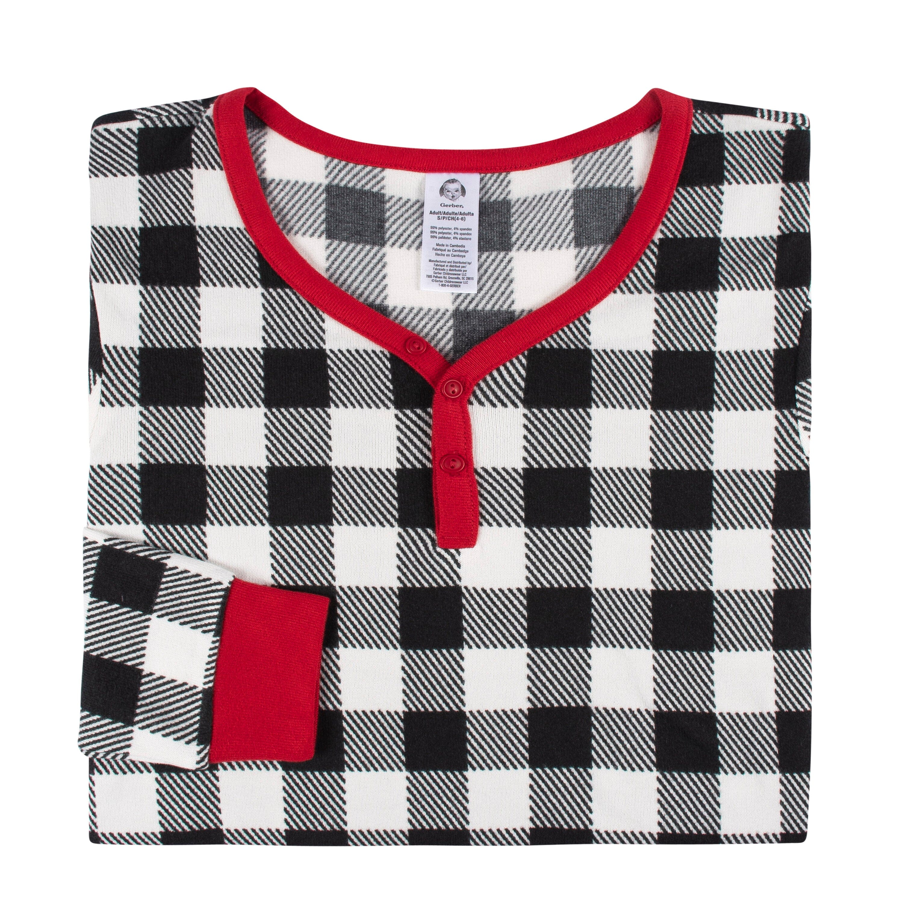 2-Piece Women's Buffalo Plaid Pajama Set