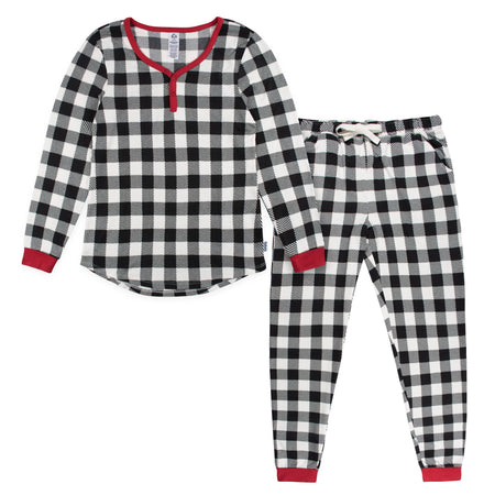 Women’s 2-Piece Hacci Buffalo Plaid Pajama Set