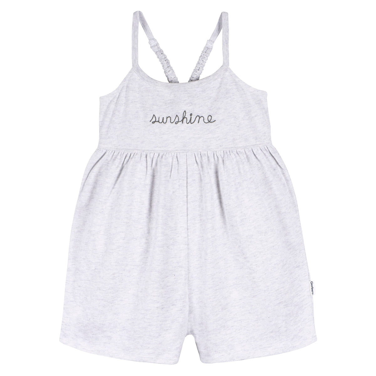 2-Piece Infant and Toddler Girls Lt Grey Heather/Sand Dollars Romper