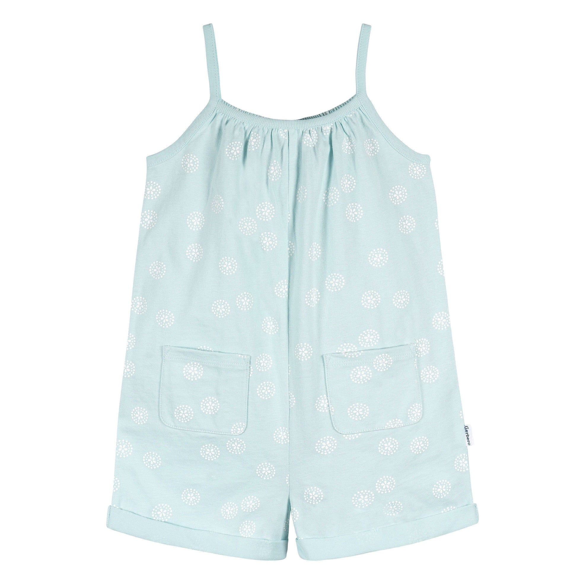 2-Piece Infant and Toddler Girls Lt Grey Heather/Sand Dollars Romper
