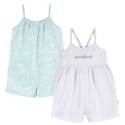 2-Piece Infant and Toddler Girls Lt Grey Heather/Sand Dollars Romper