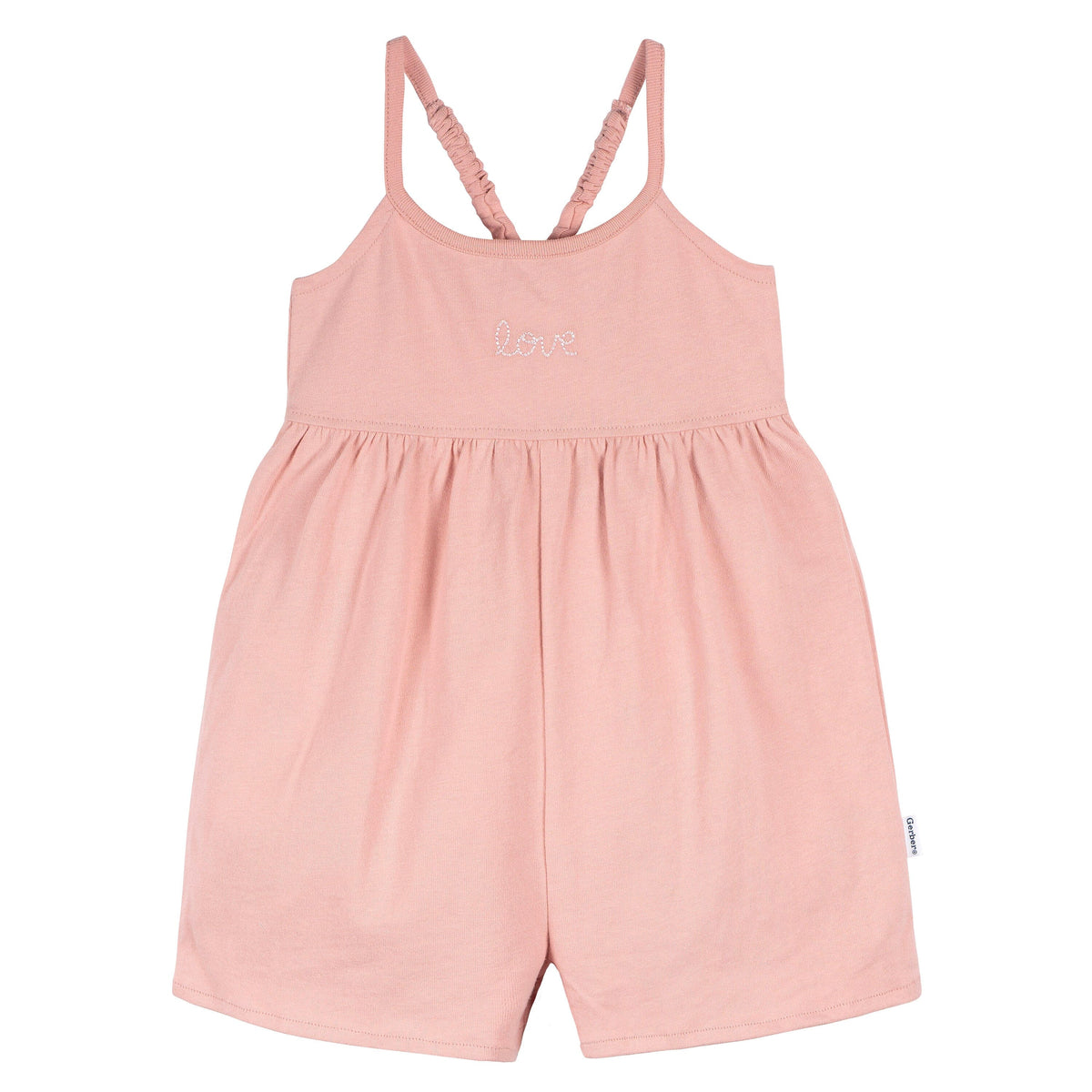 2-Piece Infant and Toddler Girls Rose Pink/Dots Romper