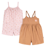 2-Piece Infant and Toddler Girls Rust/Floral Romper