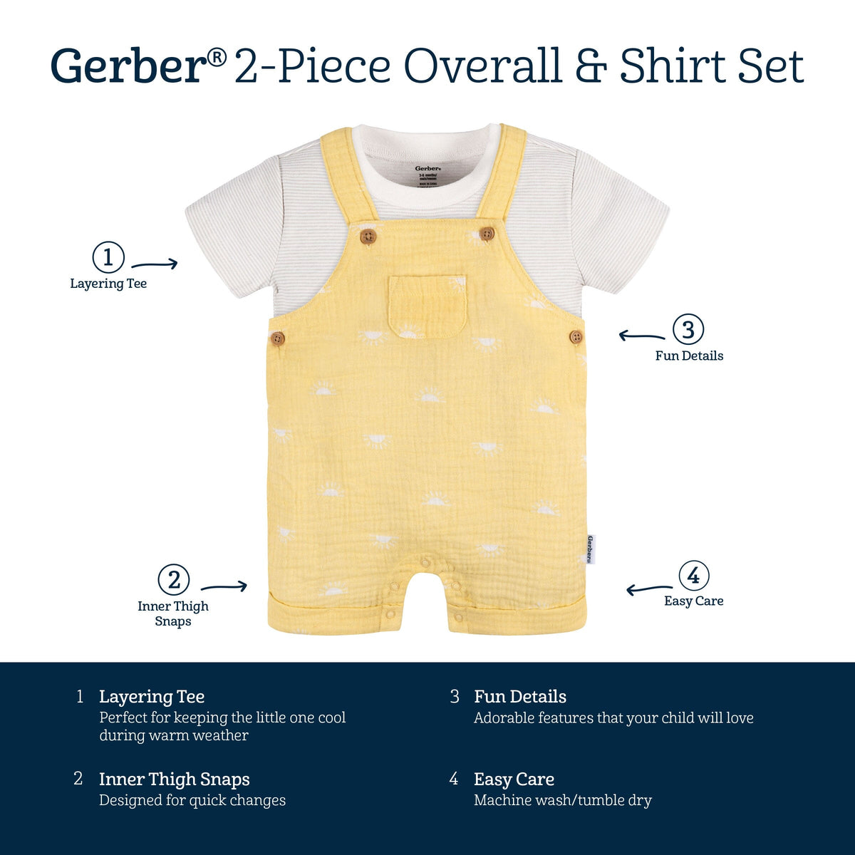 2-Piece Baby Neutral Sunrise Romper and T-Shirt