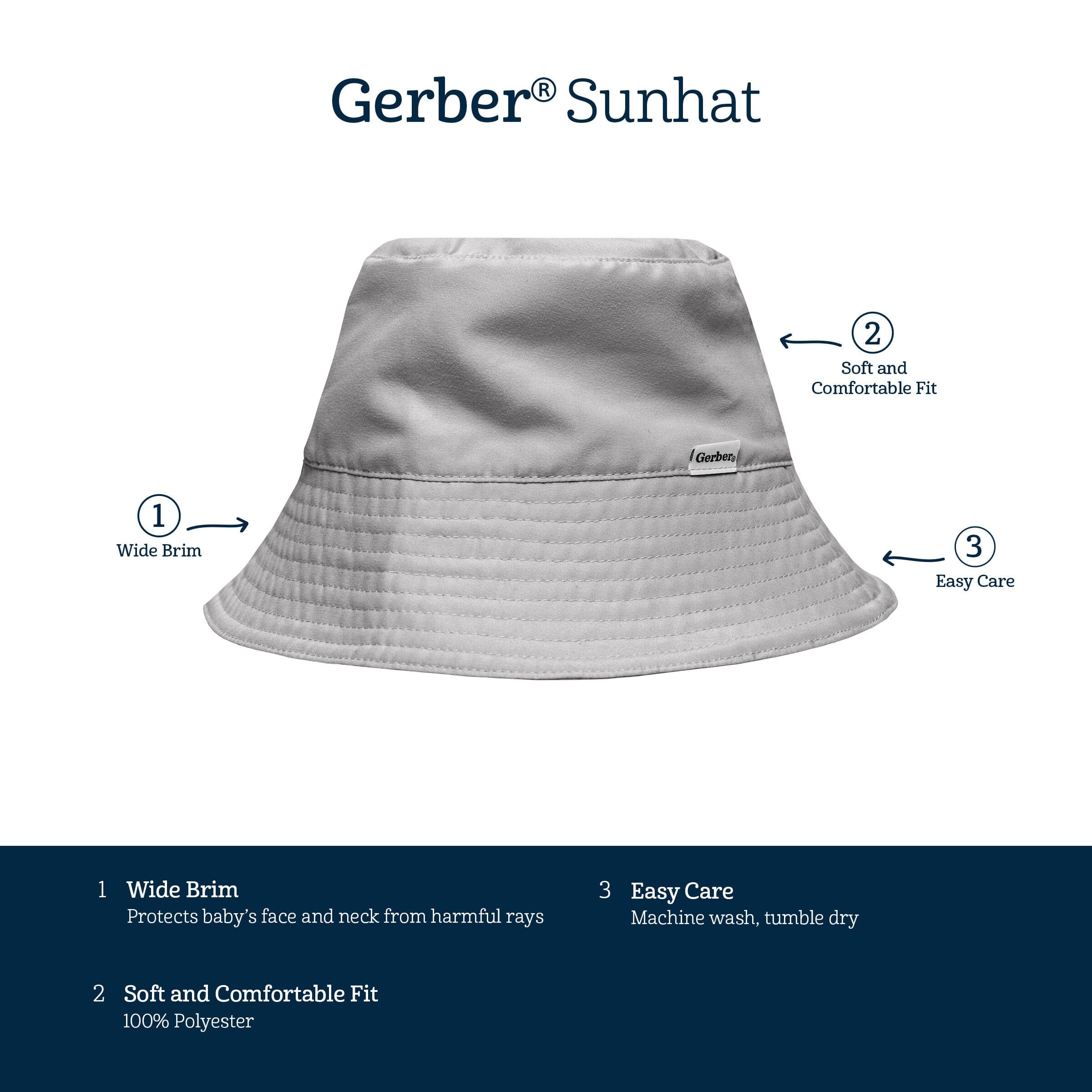 Baby Neutral Light Grey Sunhat