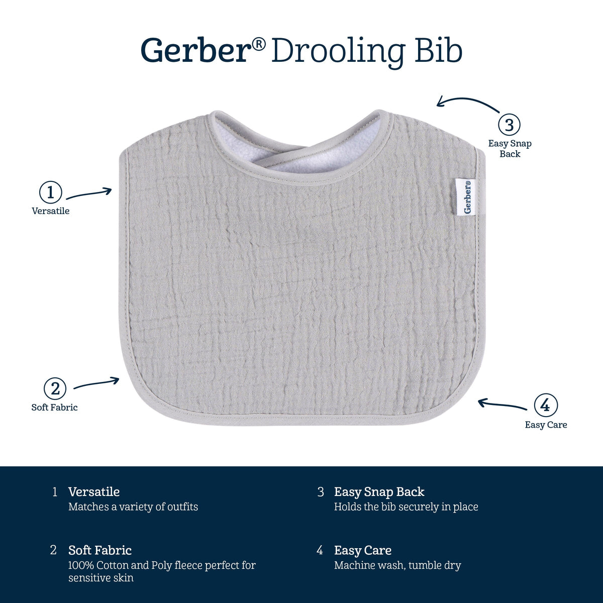 8-Pack Baby Neutral Black & White Drooling Bibs