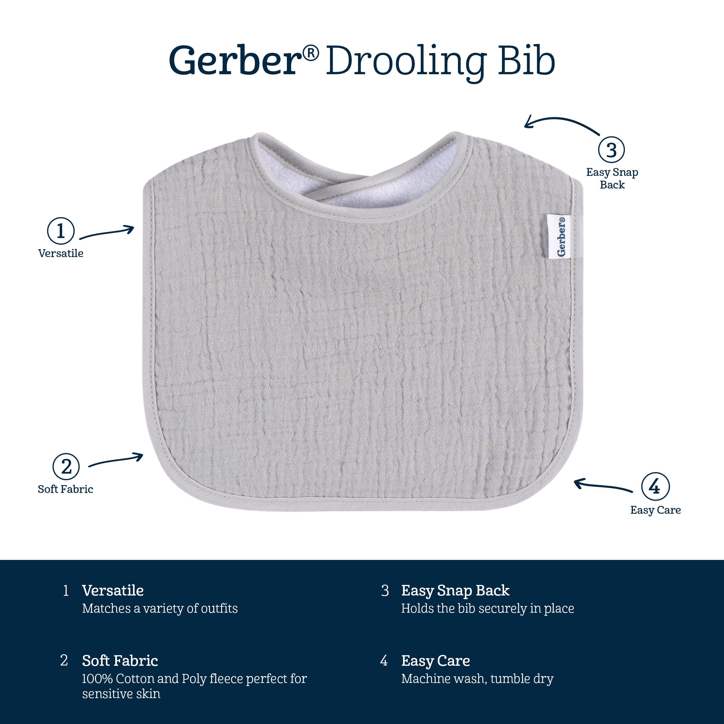 8-Pack Baby Neutral Warm Shades Drooling Bibs