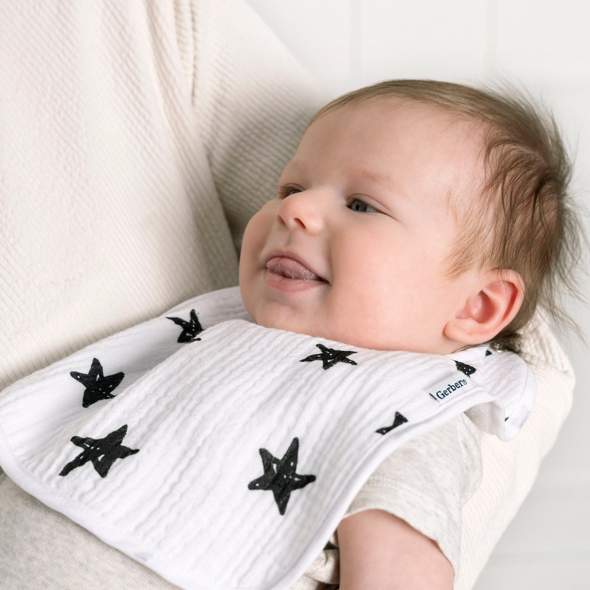 8-Pack Baby Neutral Black & White Muslin Drooling Bibs