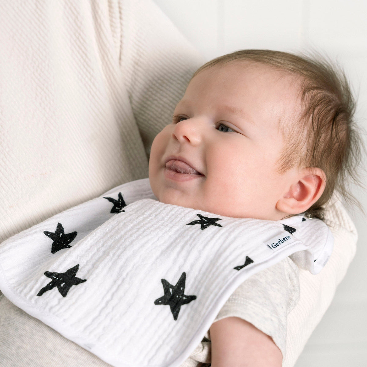 8-Pack Baby Neutral Black & White Muslin Drooling Bibs