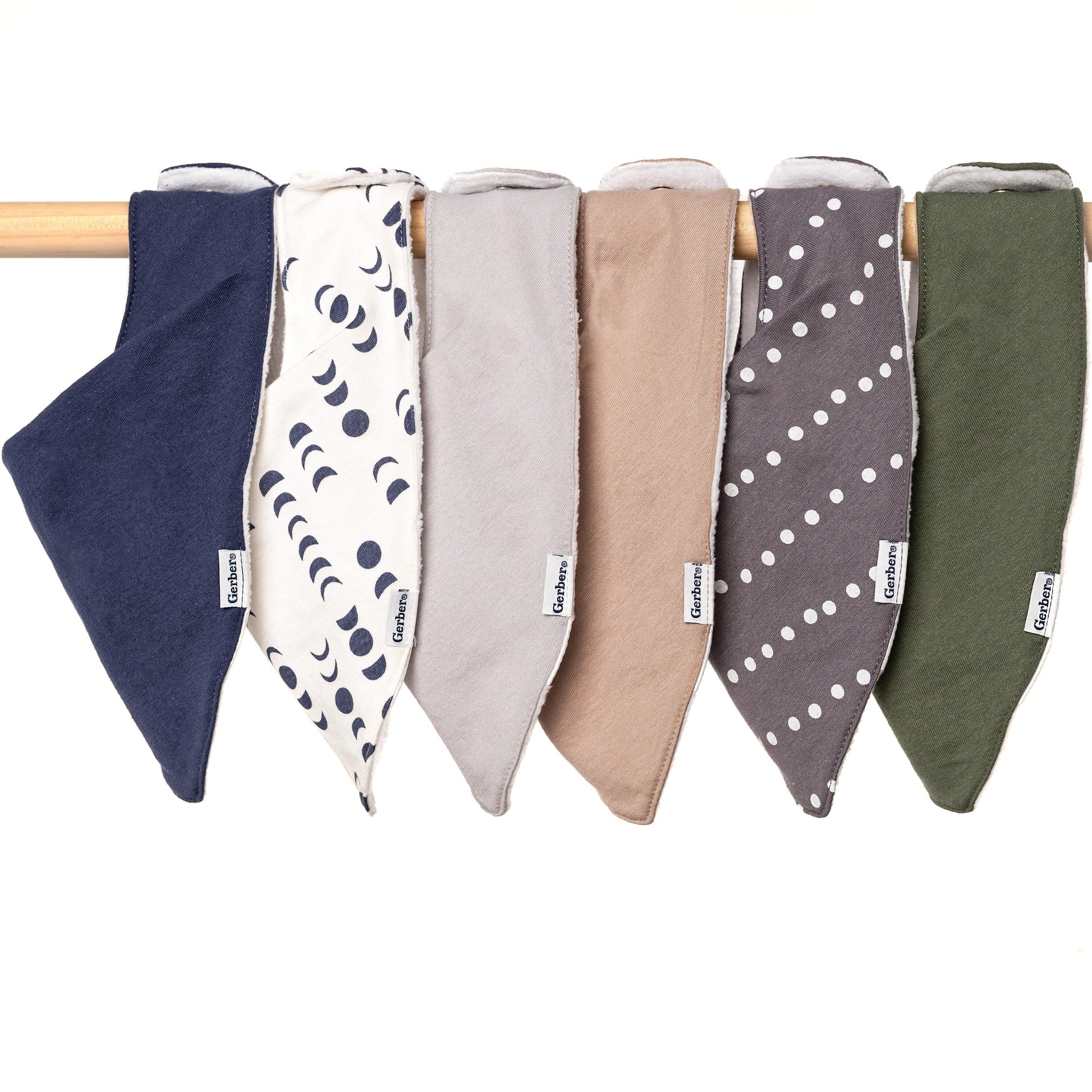 10-Pack Baby Neutral Multi Grey Bandana Bib