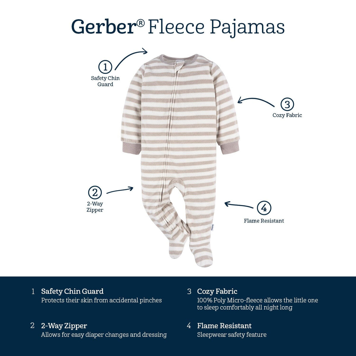 2-Pack Baby & Toddler Neutral Grey Snowmen Fleece Pajamas