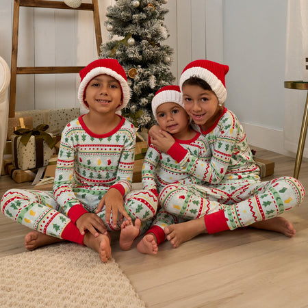 2-Piece Infant & Toddler Neutral Oh What Fun Fair Isle Hacci Snug Fit Pajama Set