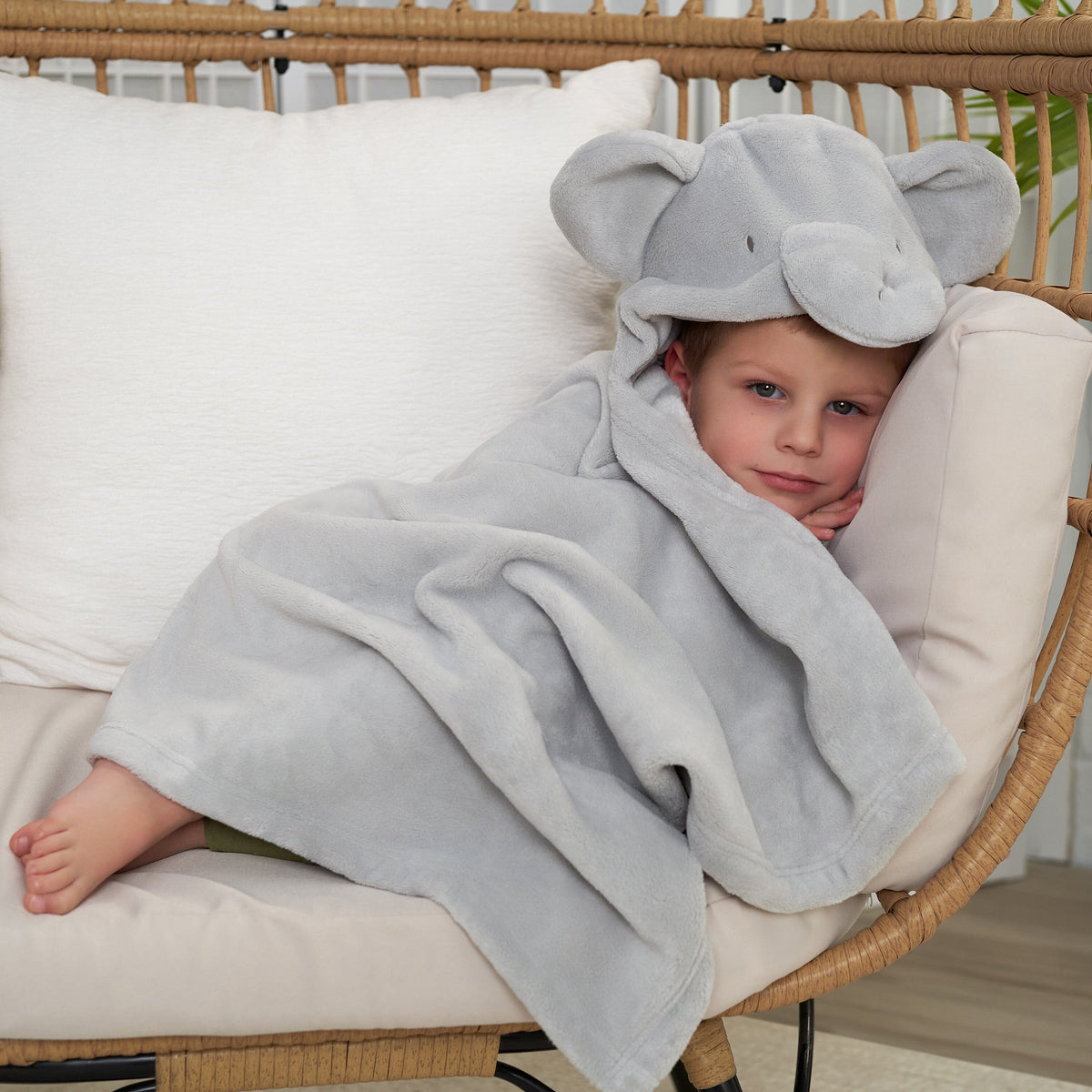 2-Pack Baby Neutral Animal Geo Hooded Wearable Blanket & Security Blanket Set