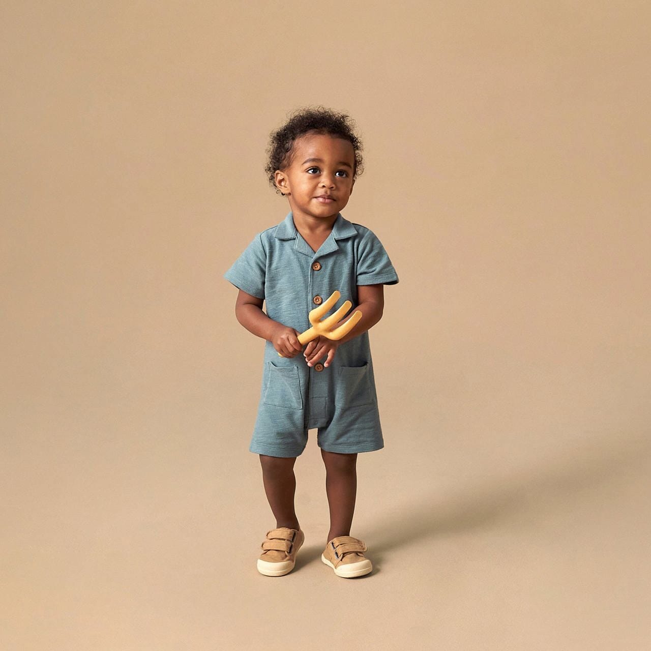 Baby Boys Teal Collared Short Sleeve Romper rompers Modern Moments™ by Gerber® 