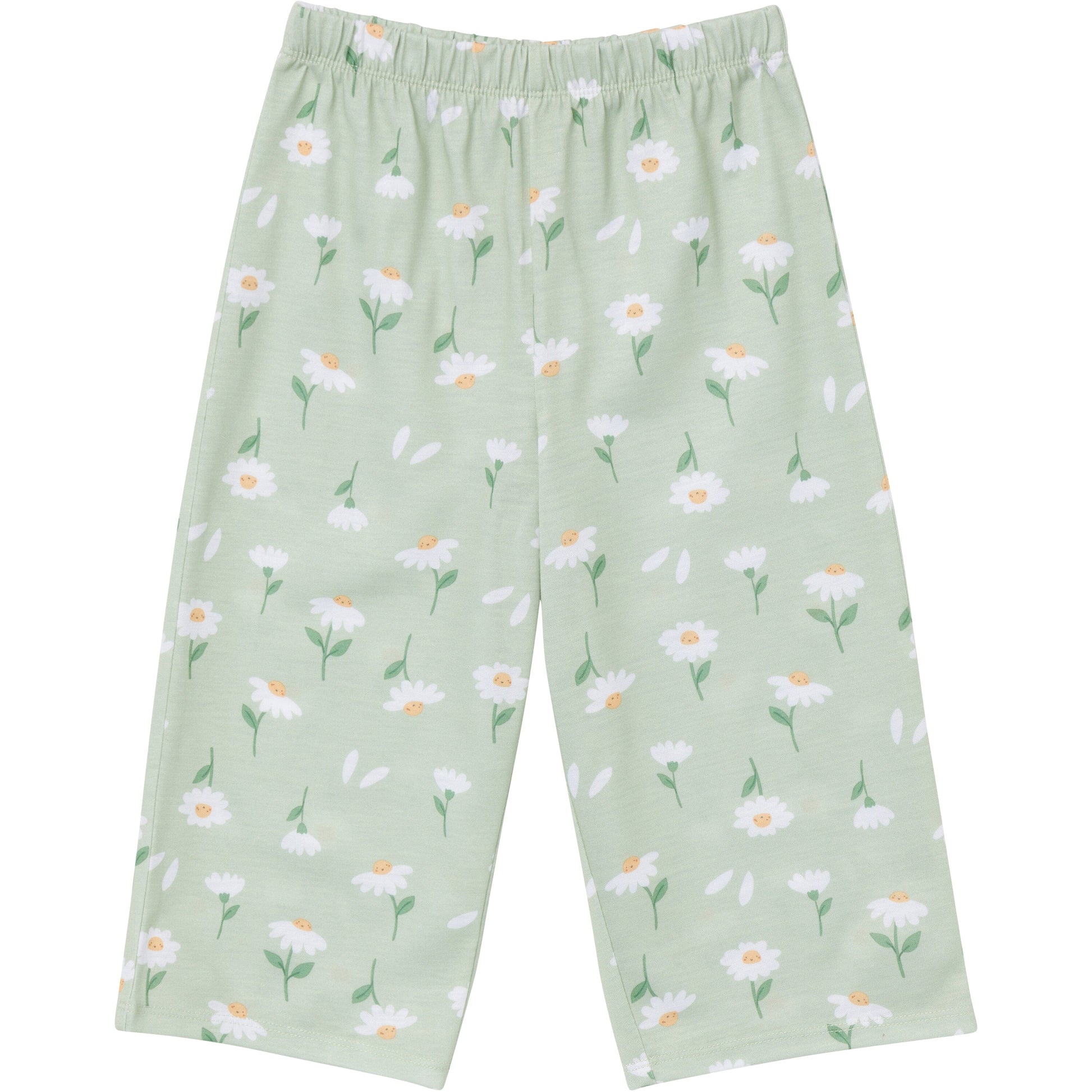 3-Piece Toddler Girls Daises T-Shirt, Shorts & Pants Pajama Set