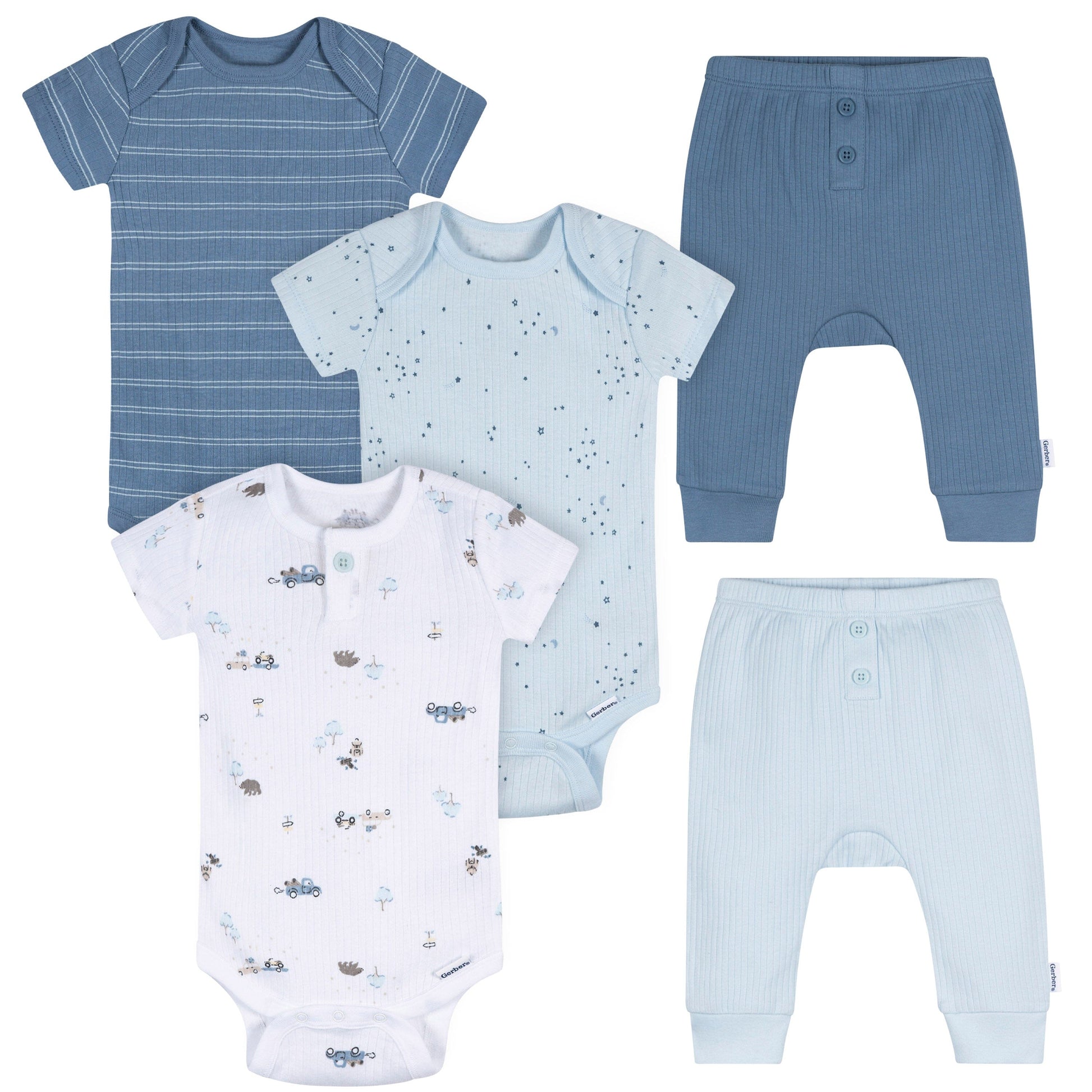 5-Piece Baby Boys Road Trip Bodysuits & Pants Set Outfits & Sets Gerber® 