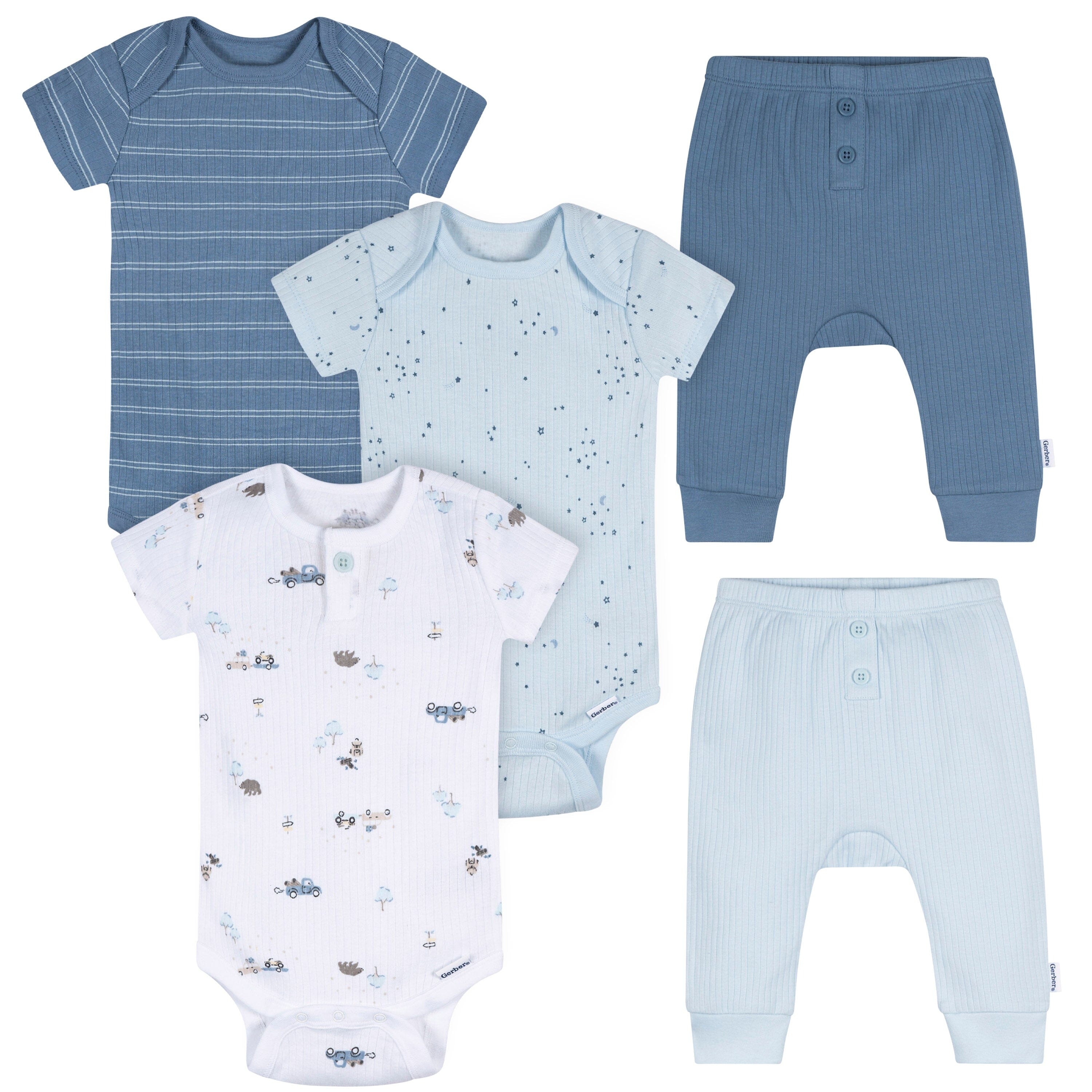 5-Piece Baby Boys Road Trip Bodysuits & Pants Set Outfits & Sets Gerber® 