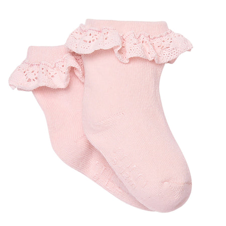 3-Pack Baby Girls Pink Lace Socks