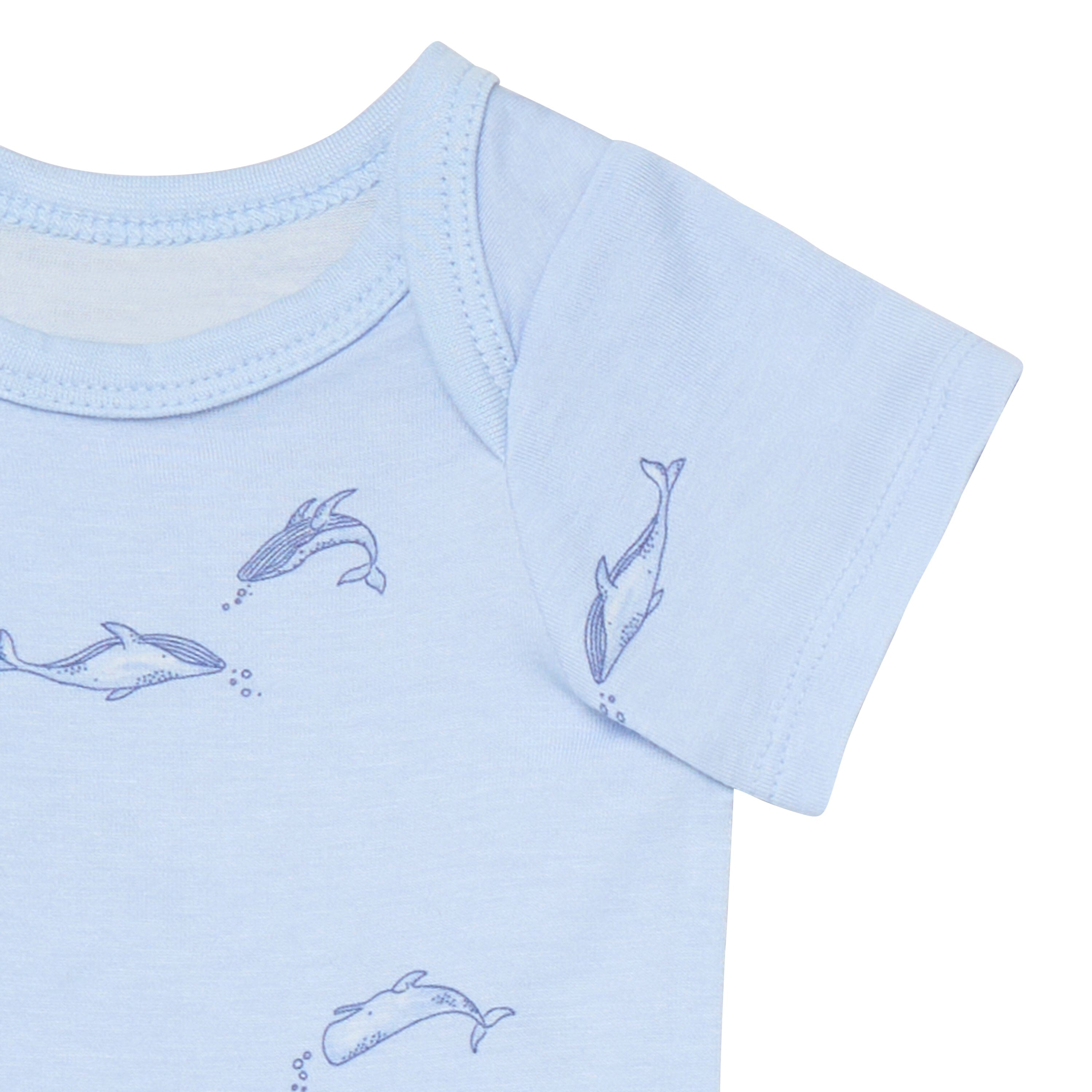 4-Pack Baby Boys Light Blue Whale Bodysuit and Pant Set outfits Modern Moments™ by Gerber® 
