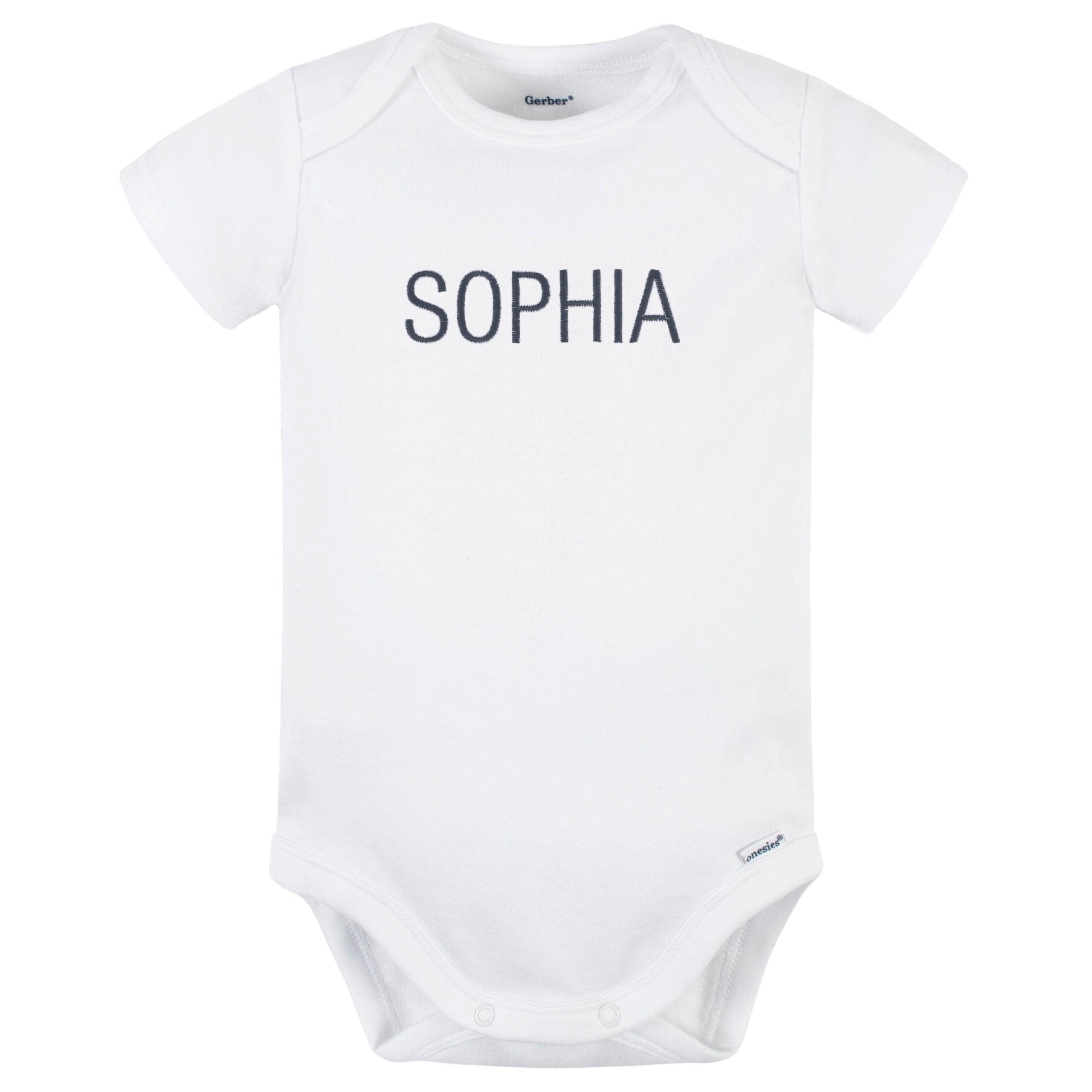 Embroidered Baby Neutral White Premium Short Sleeve Onesies® Bodysuit onesies Gerber® 