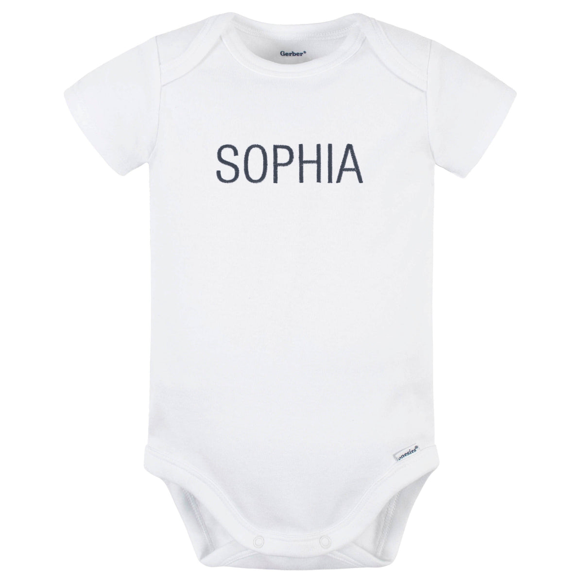 Embroidered Baby Neutral White Premium Short Sleeve Onesies® Bodysuit onesies Gerber® 