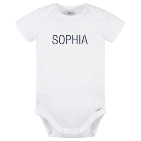 Embroidered Baby Neutral White Premium Short Sleeve Onesies® Bodysuit