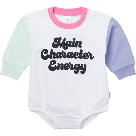 Baby Girls Main Character Sweatshirt Bubble Romper