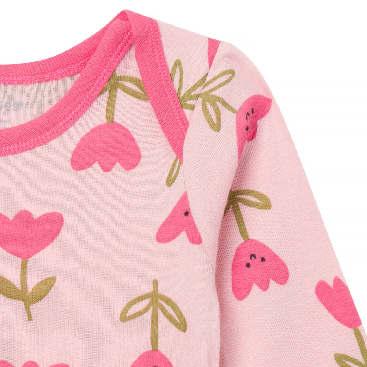 Baby Girls Pink Tulips Lap Shoulder Dress dresses Gerber® 