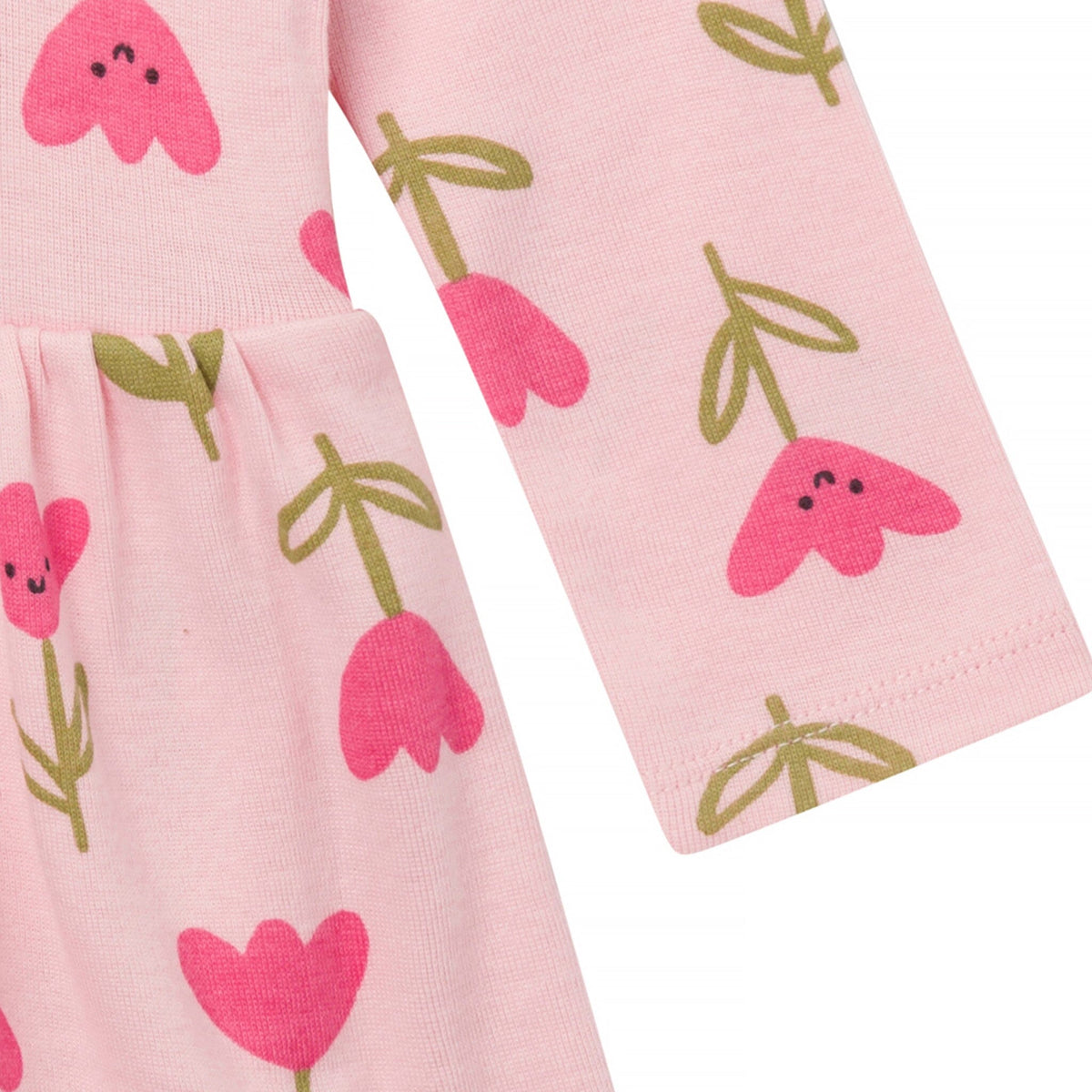 Baby Girls Pink Tulips Lap Shoulder Dress dresses Gerber® 