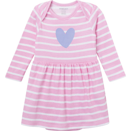 Baby Girls Purple Heart Bodysuit Dress
