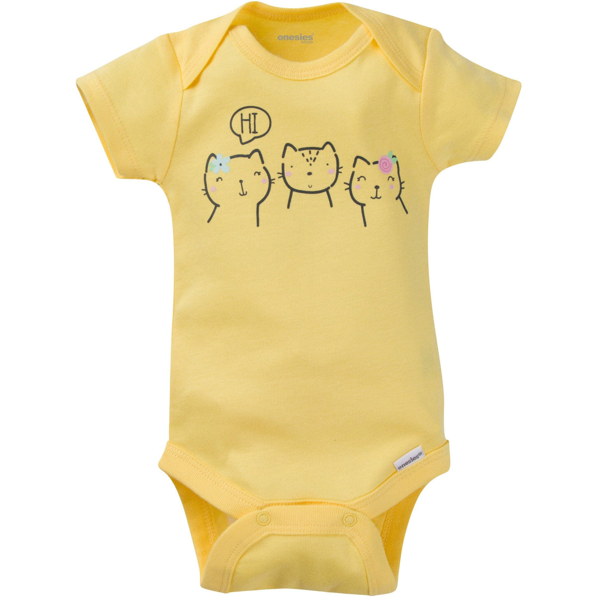 8-Pack Baby Girl Kitty Short Sleeve Onesies® Brand Bodysuits