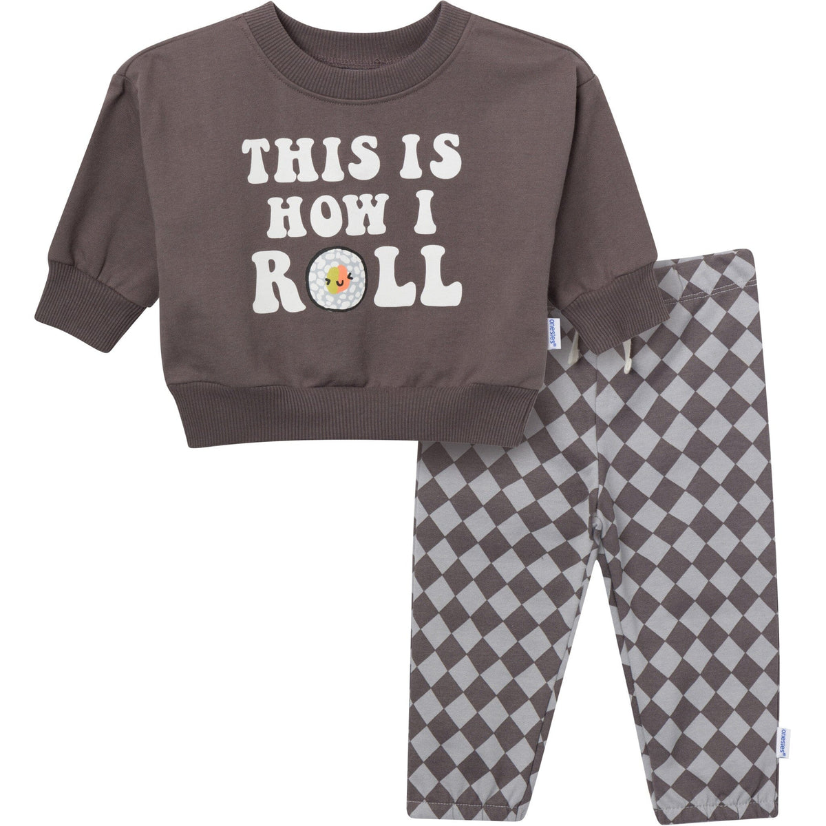 2-Piece Baby Neutral Sushi Roll Sweatshirt Set outfits Gerber® 