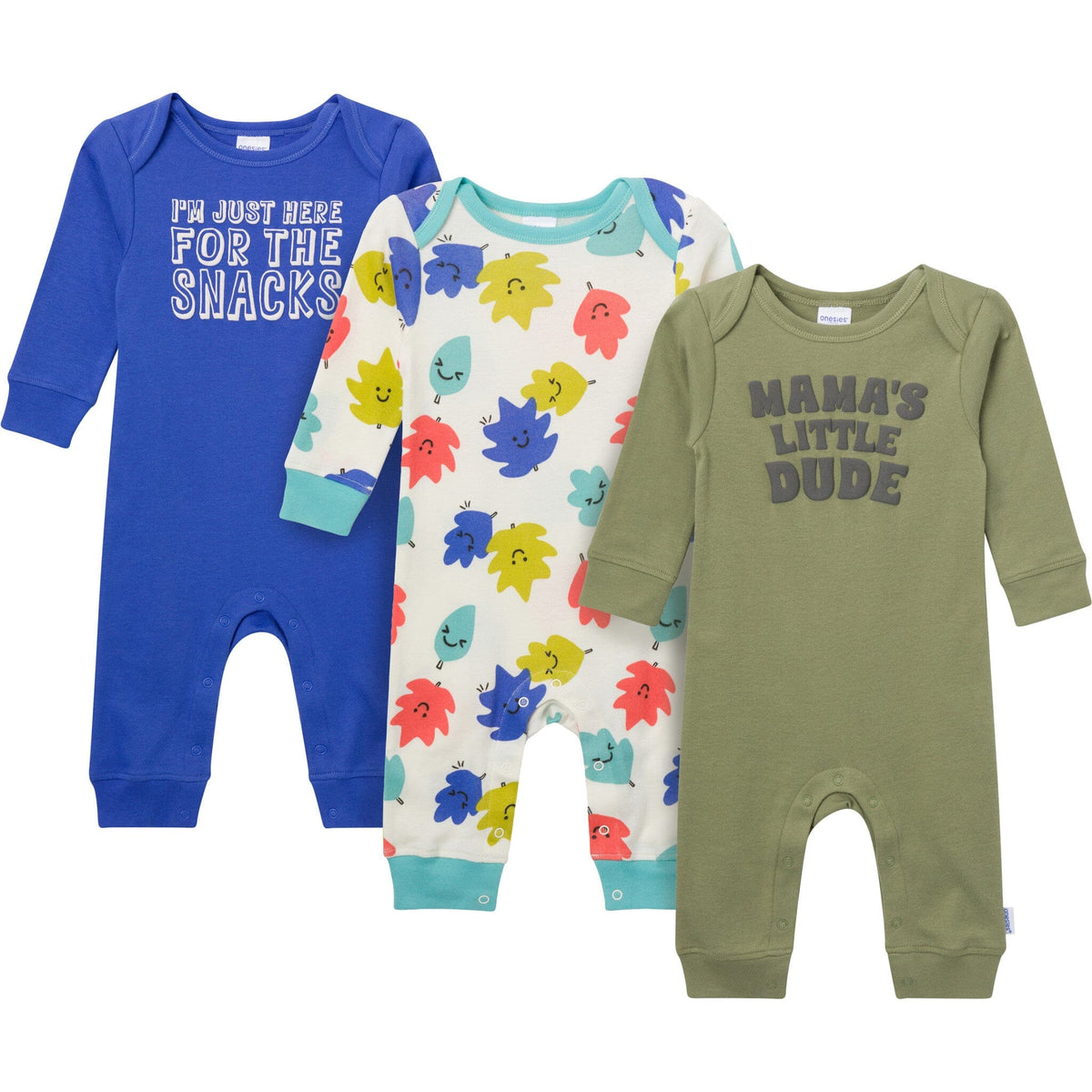 3-Pack Baby Boys Little Dude Lap Shoulder Footless Pajamas sleepwear Gerber® 