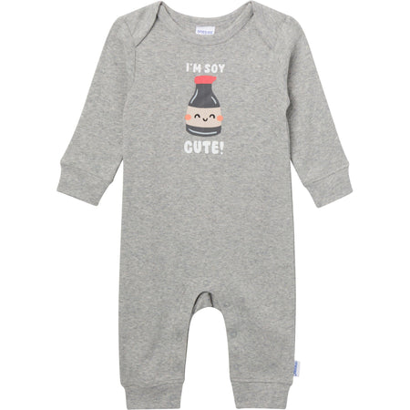 3-Pack Baby Neutral Soy Cute Lap Shoulder Rompers