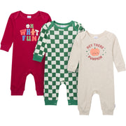 3-Pack Baby Neutral What Fun Pumpkin Lap Shoulder Footless Pajamas sleepwear Gerber® 