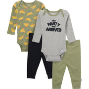 4-Piece Baby Boys Party Croissant Onesies® Bodysuits and Pants outfits Gerber® 