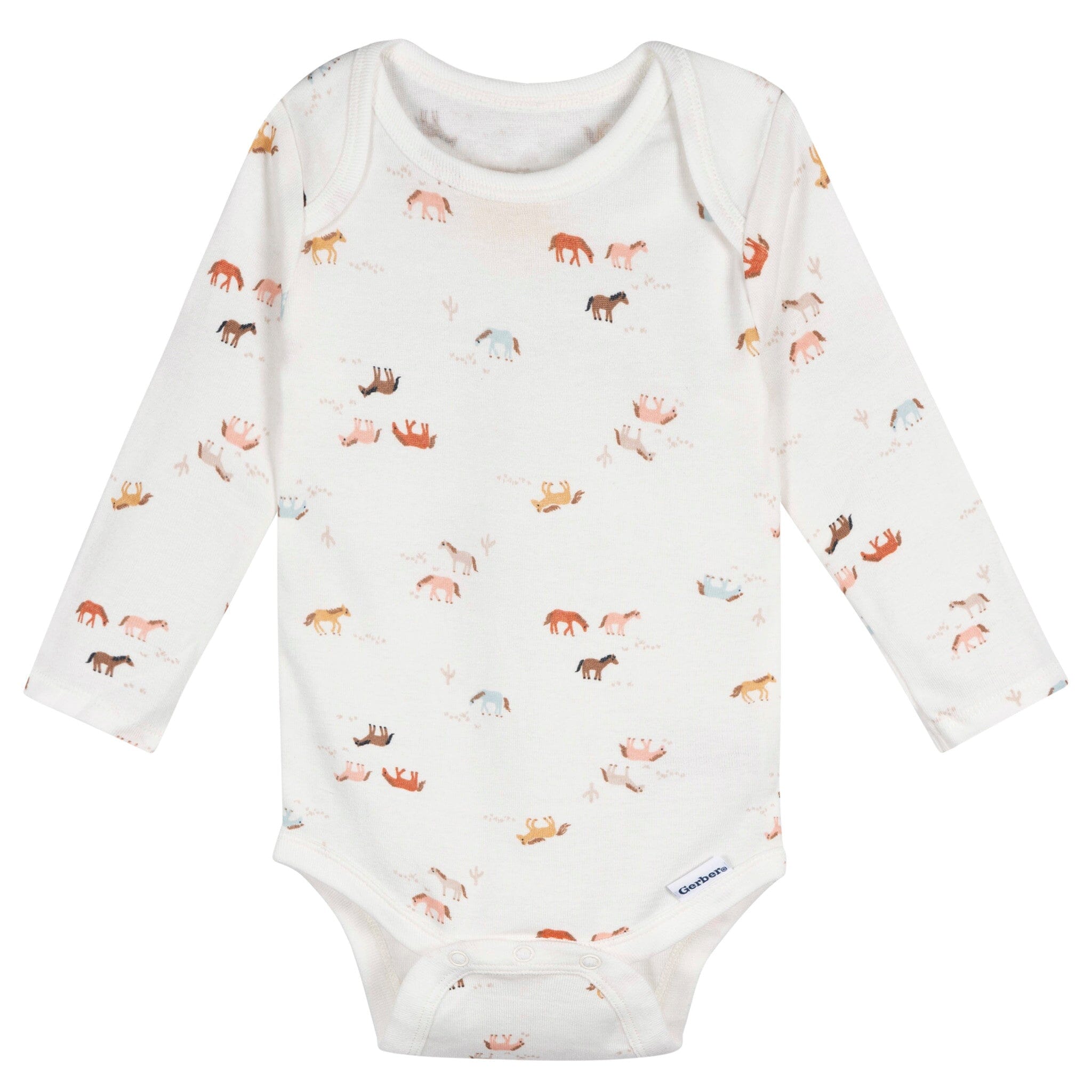 5-Pack Baby Girls Horses Long Sleeve Bodysuits Onesies Bodysuits Gerber® 