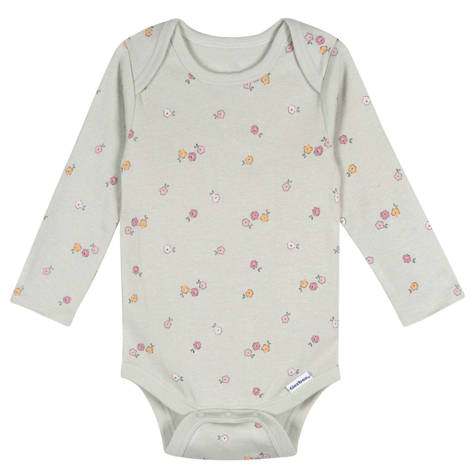 5-Pack Baby Girls Flowers Long Sleeve Bodysuits Onesies Bodysuits Gerber® 