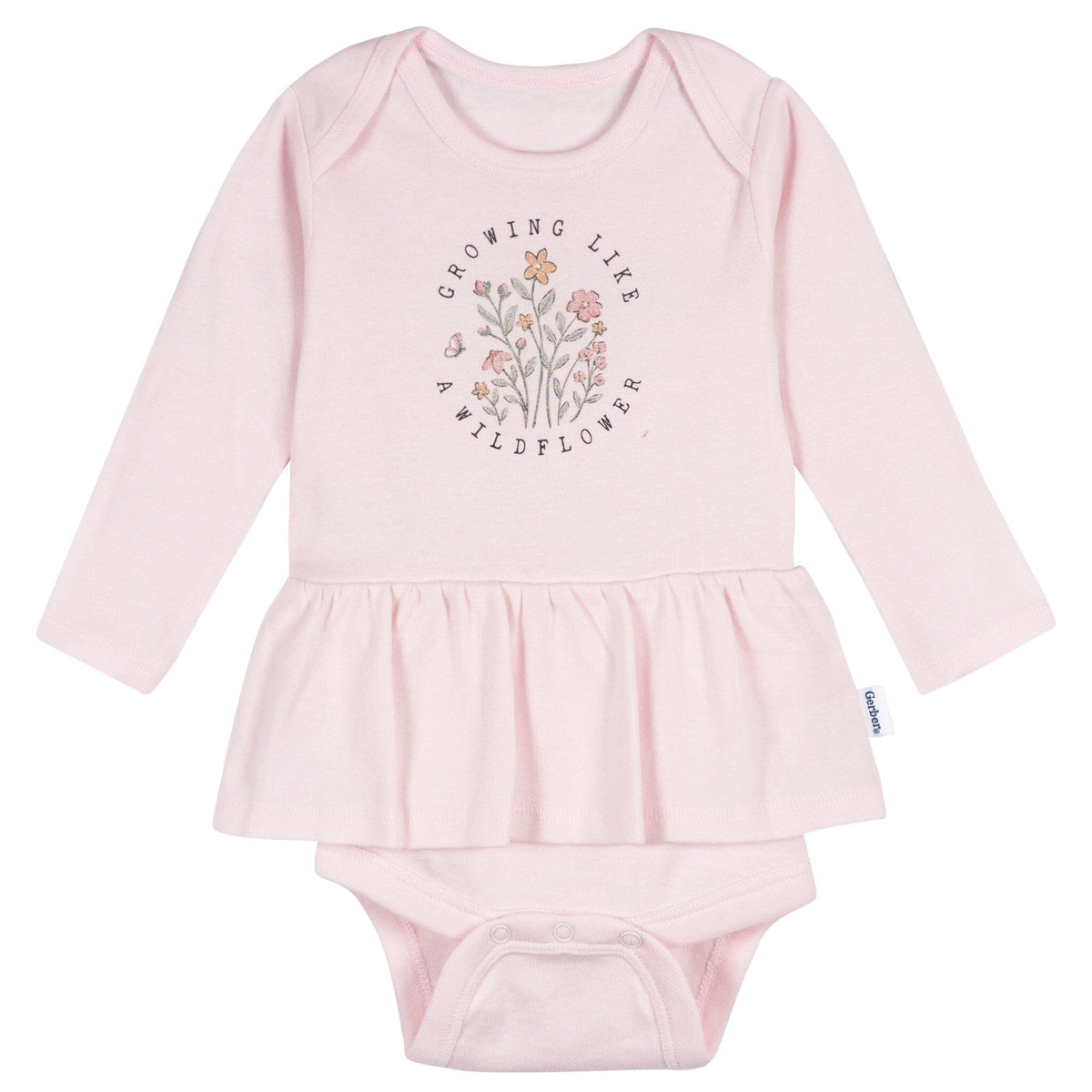 5-Pack Baby Girls Flowers Long Sleeve Bodysuits Onesies Bodysuits Gerber® 
